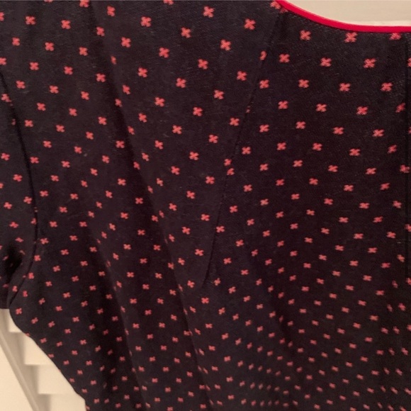 NWOT Sandro Paris Size 1 Navy and Red Embroidered Cutout jacquard mini dress - Picture 5 of 16